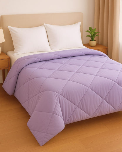 Siroki Bond Microfiber Quilted Comforter for AC Room and Mild Winter & Heavy Winter Solid Comforter (Lavendra)