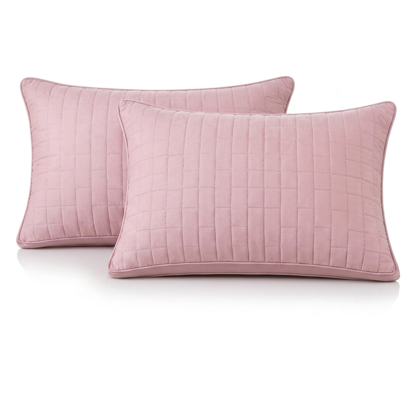 Siroki Bond Solid Double Pipin Quilted Sleeping Pillow (Pink) (16X24)
