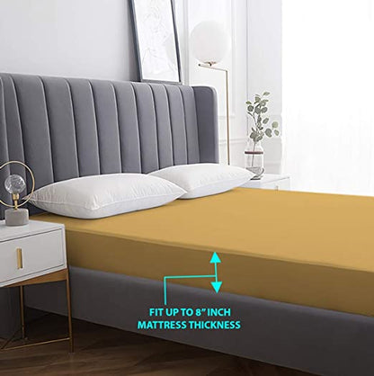 Siroki Bond Terry Cotton Waterproof Mattress Protector for Living Room, Bedroom & Home Mattress Protector ( Beige)