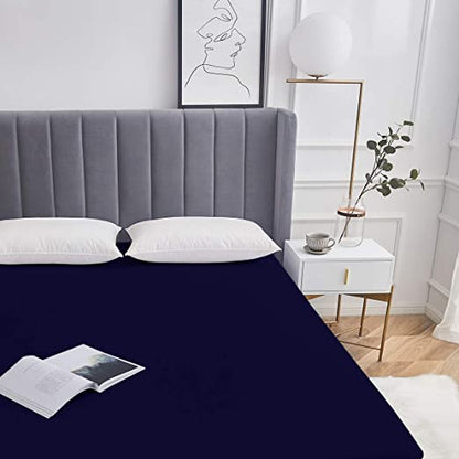 Siroki Bond Terry Cotton Waterproof Mattress Protector for Living Room, Bedroom & Home Mattress Protector ( Blue)
