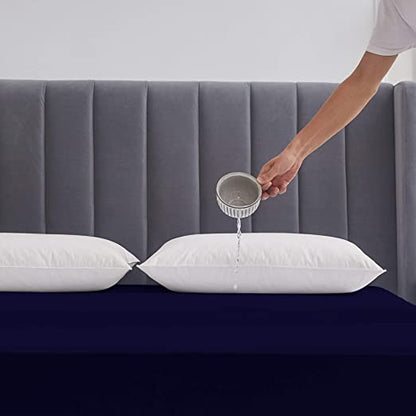 Siroki Bond Terry Cotton Waterproof Mattress Protector for Living Room, Bedroom & Home Mattress Protector ( Blue)