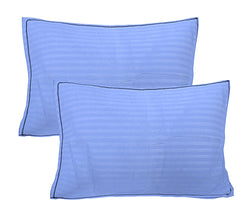 Siroki Bond Light Blue Solid Pillow Cover (17*27)