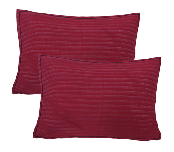 Siroki Bond Maroon Solid Pillow Cover (17*27)