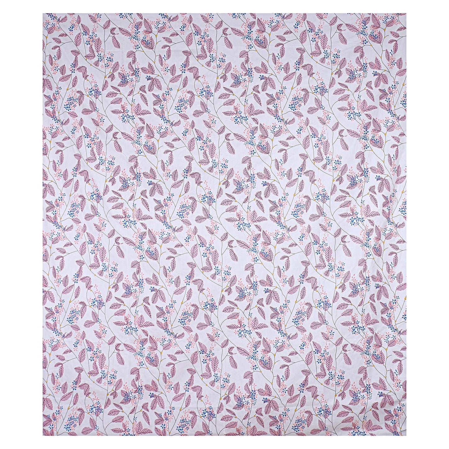 Siroki Bond  White Brown Floral Printed Premium Bed Sheet