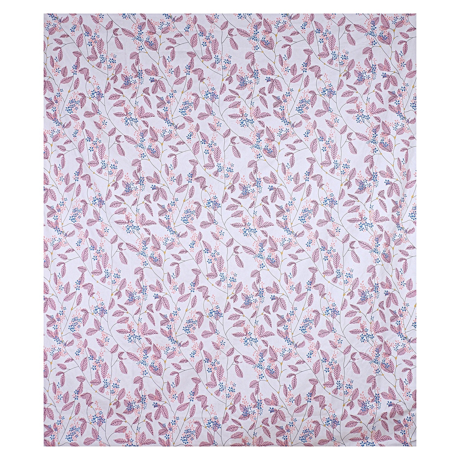 Siroki Bond  White Brown Floral Printed Premium Bed Sheet