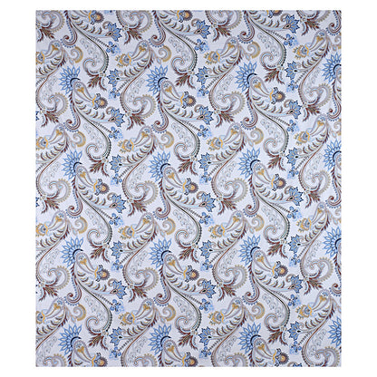 Siroki Bond  White Blue Floral Printed Premium Bed Sheet