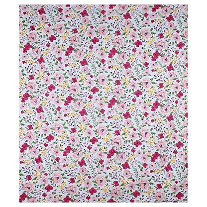 Siroki Bond White Purple Floral Printed Premium Bed Sheet