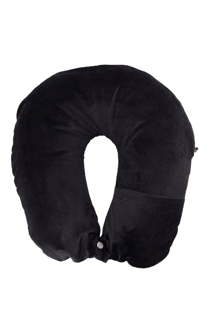 Siroki Bond Velvet Black Neck/Travel Pillow