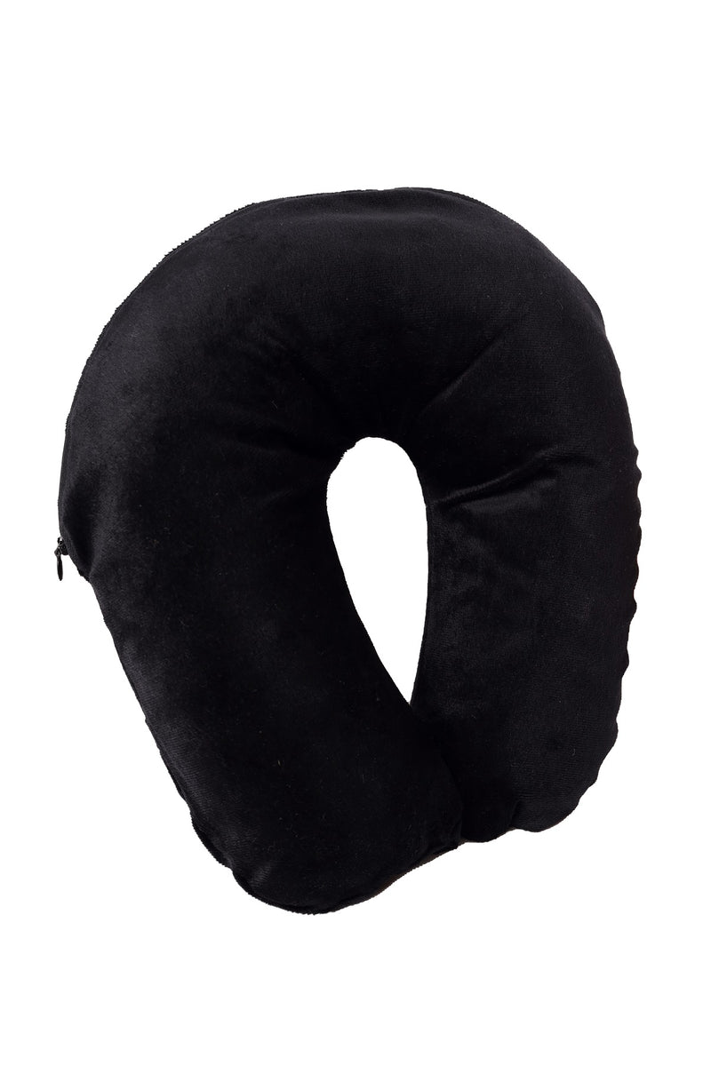 Siroki Bond Velvet Black Neck/Travel Pillow