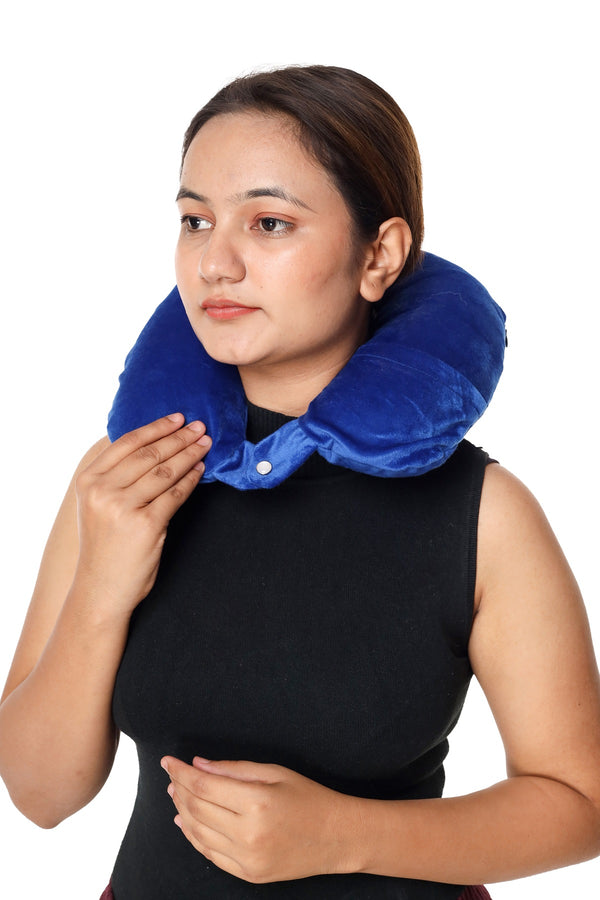 Siroki Bond Velvet Blue Neck/Travel Pillow