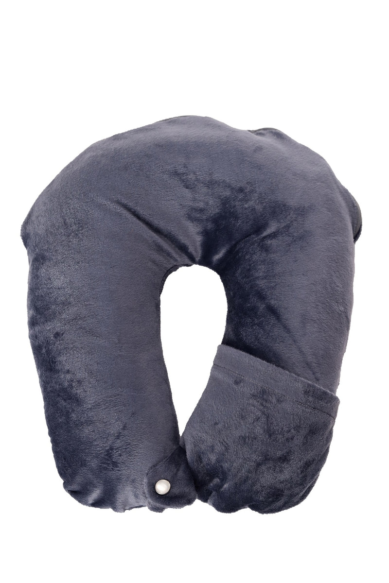 Siroki Bond Velvet Grey Neck/Travel Pillow