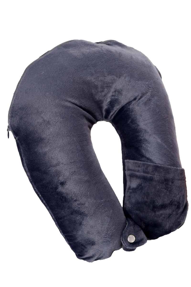 Siroki Bond Velvet Grey Neck/Travel Pillow