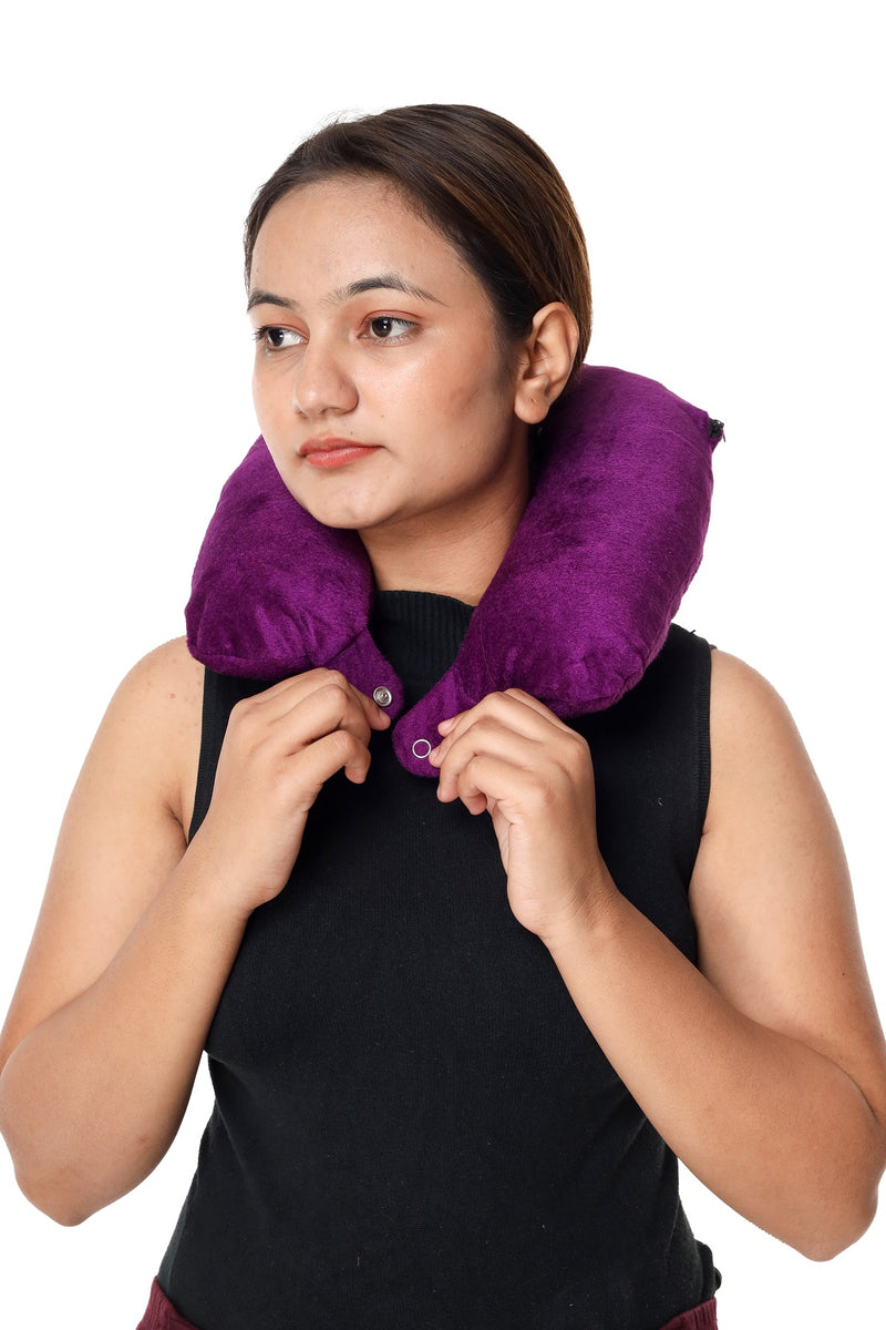 Siroki Bond Velvet Purple Neck/Travel Pillow