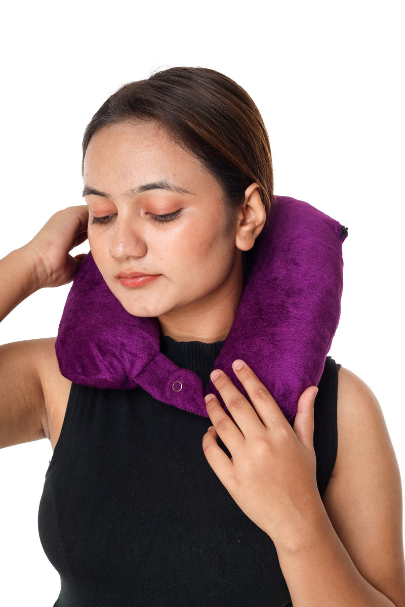 Siroki Bond Velvet Purple Neck/Travel Pillow