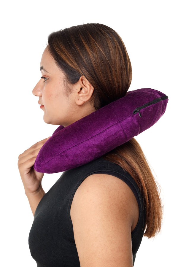 Siroki Bond Velvet Purple Neck/Travel Pillow