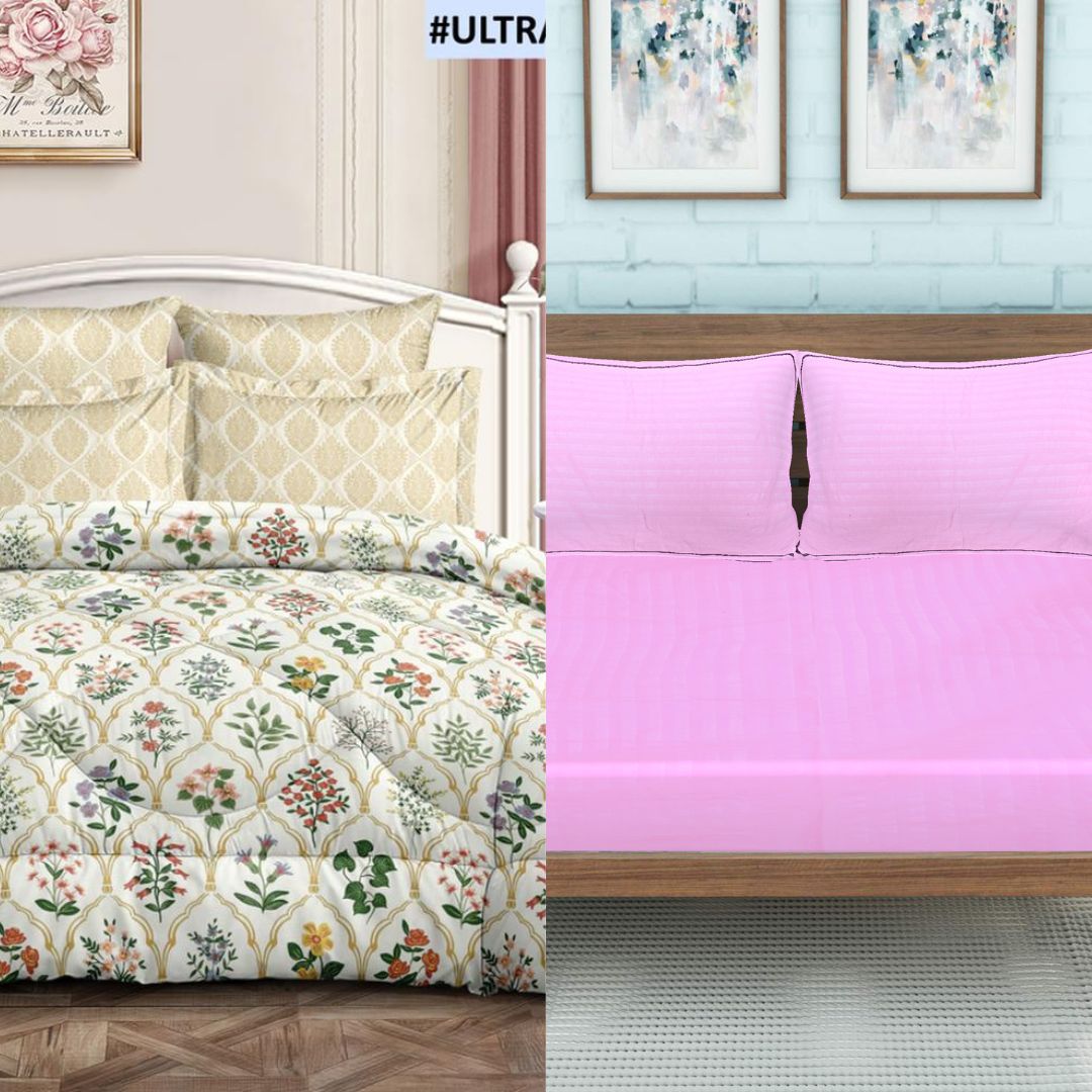 Siroki Bond Premium Elastic Fitted Bedsheet Combo Set