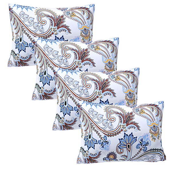 Siroki Bond White Printed Pillow Cover (17*27)