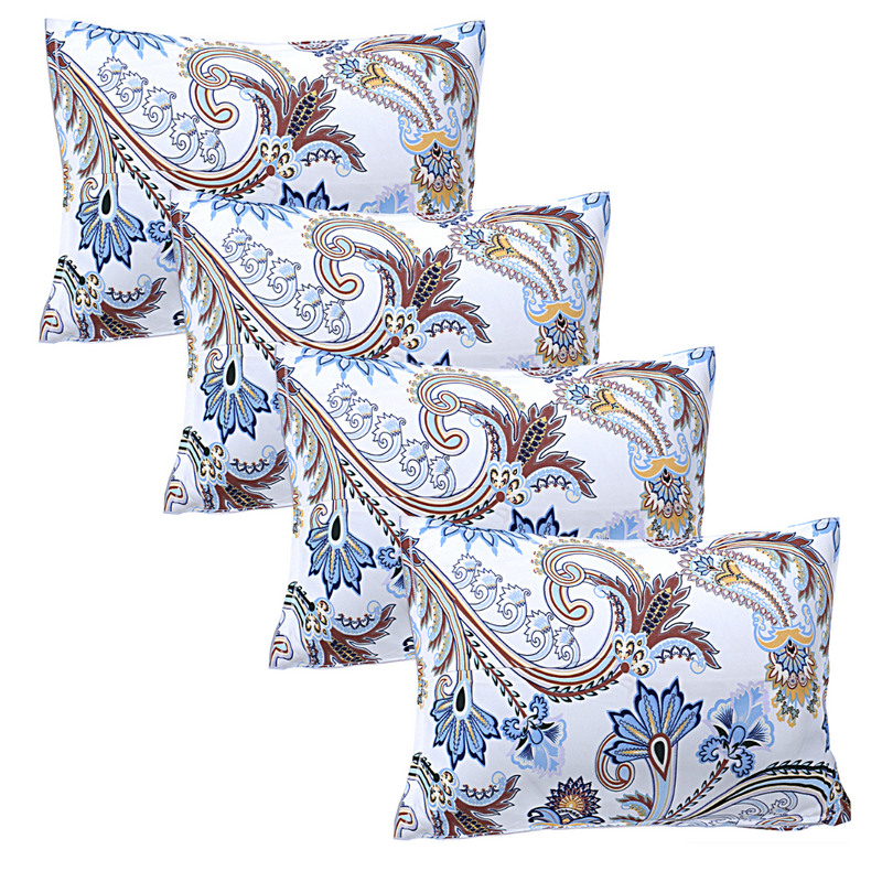 Siroki Bond White Printed Pillow Cover (17*27)