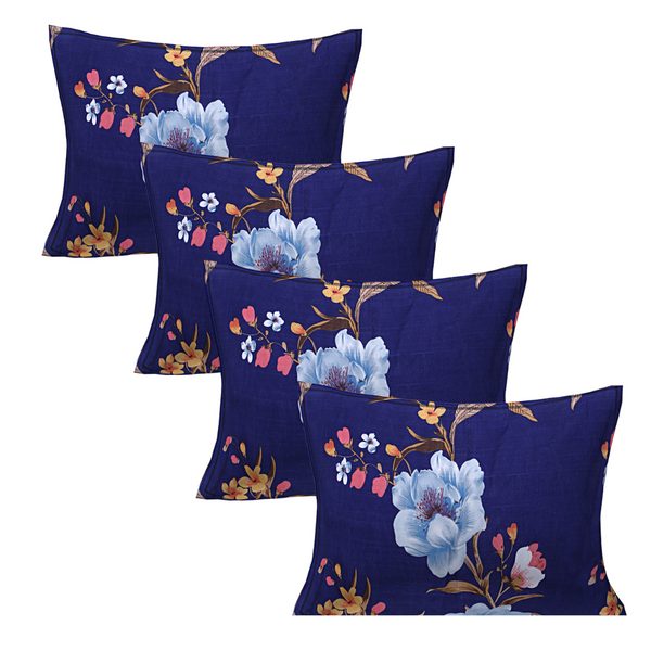 Siroki Bond Dark Blue Printed Pillow Cover (17*27)