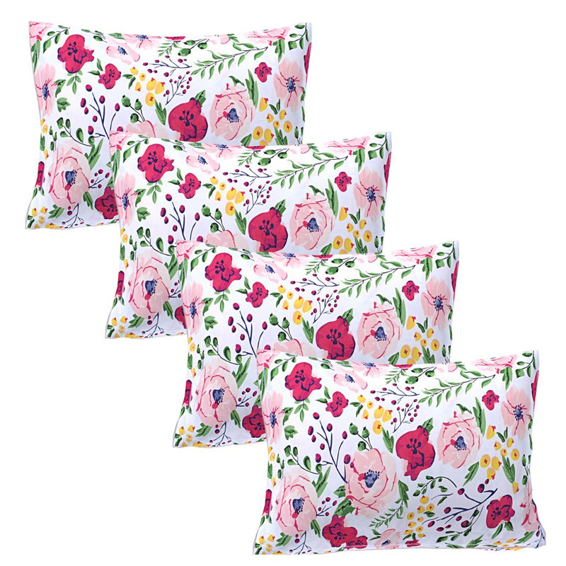 Siroki Bond Pink Printed Pillow Cover (17*27)