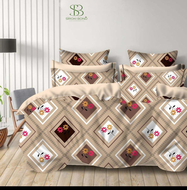 Siroki Bond Cream Premium Elastic Fitted Double Bedsheet