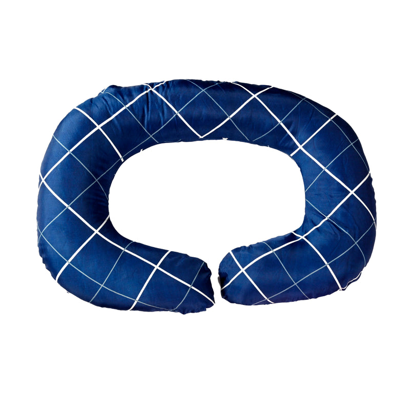 Siroki Bond C-shape Blue Cross Pragnancy Pillow with Cover