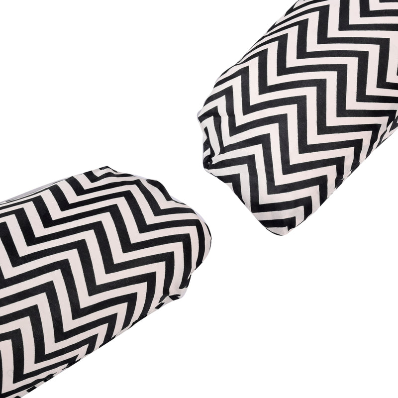 Siroki Bond C-shape Black Zigzag Pragnancy Pillow with Cover