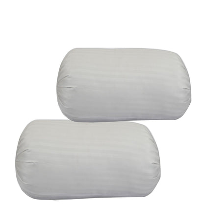 Siroki Satin Strip Polyester Fiber Bolster Pack of 2