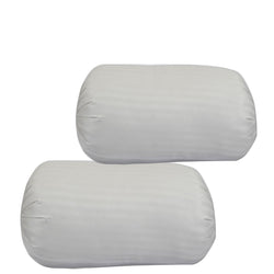 Siroki Satin Strip Polyester Fiber Bolster Pack of 2