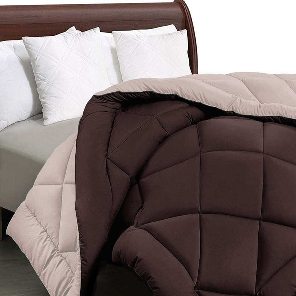 Siroki Bond Brown and Offwhite  Bed Summer Comforter