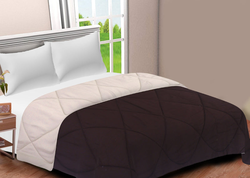 Siroki Bond Brown and Offwhite  Bed Summer Comforter