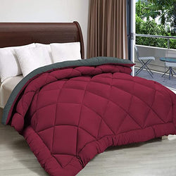 Siroki Bond Maroon and Grey Bed Summer Comforter