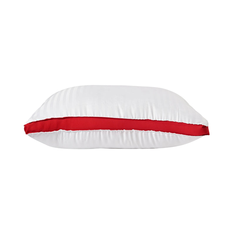 Siroki bond White Striped Red Border Sleeping Pillow