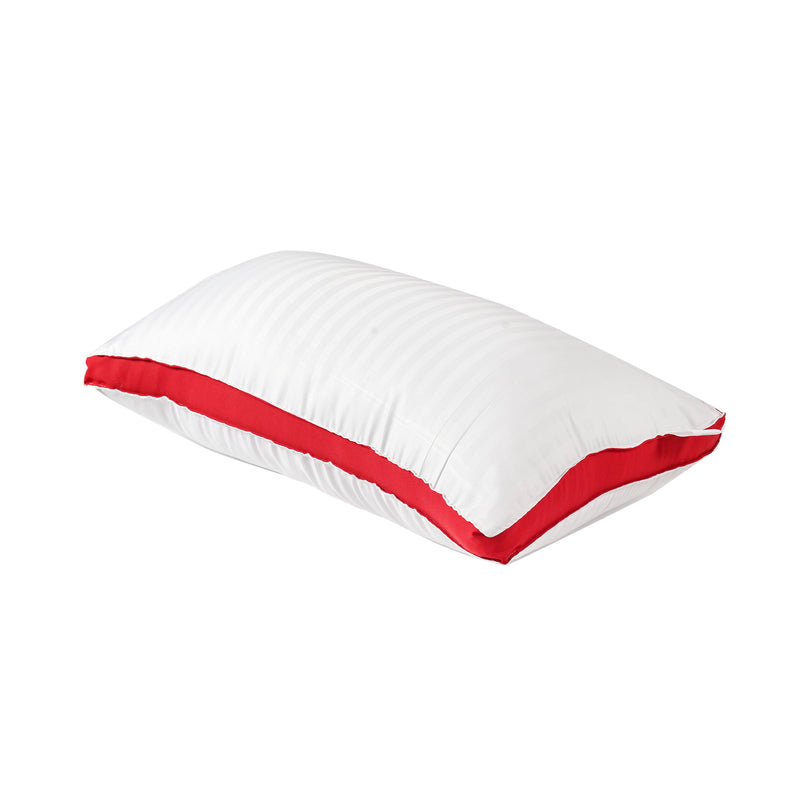 Siroki bond White Striped Red Border Sleeping Pillow