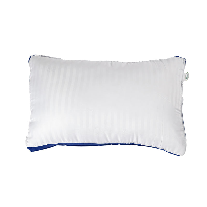 Siroki bond White Striped Blue Border Sleeping Pillow