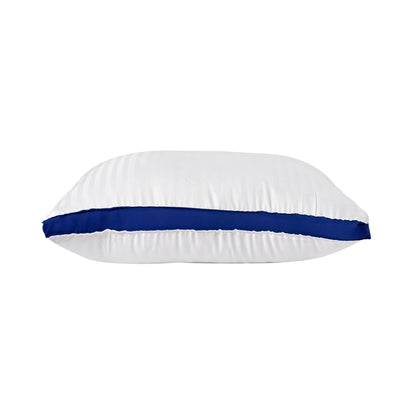 Siroki bond White Striped Blue Border Sleeping Pillow