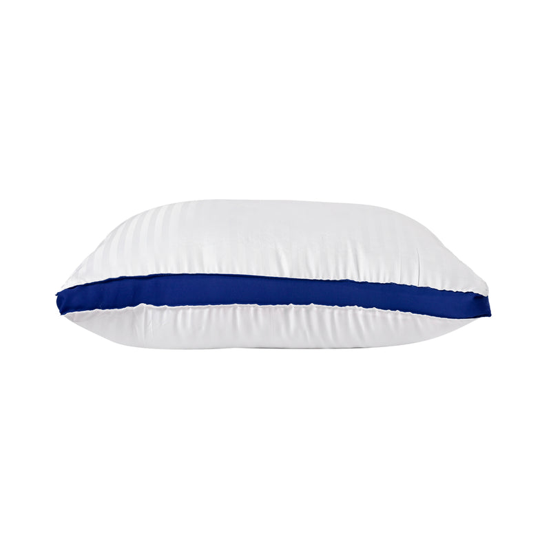 Siroki bond White Striped Blue Border Sleeping Pillow