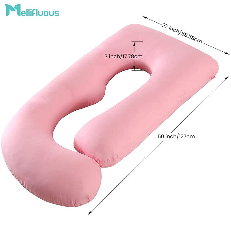 Siroki Bond Pink J-Shape Full Body Velvet Pregnancy Pillow for Pregnant Women