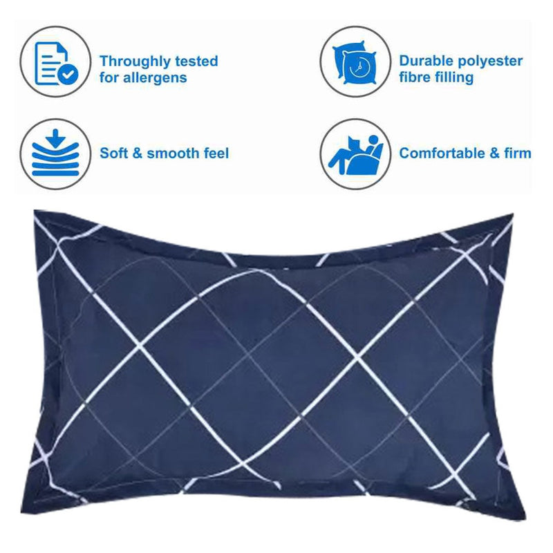 Siroki Bond Polyster Fiber Blue Printed sleeping Pillow