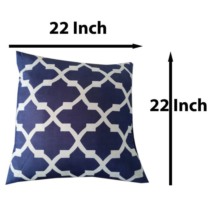 Siroki Bond Blue Abstrast Printed Cushion