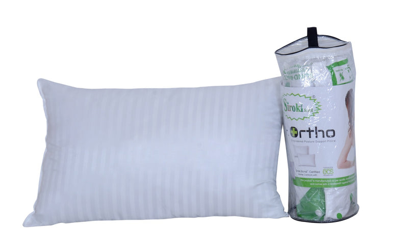 Siroki Bond orthopaedic Microfiber with Roll Vacuum Packing Sleeping Pillow