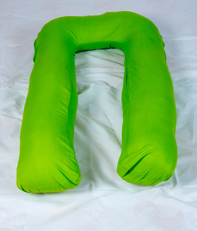 SIROKI BOND Micro Fibre Parrot Green Pregnancy U- Shape Pillow with Cover