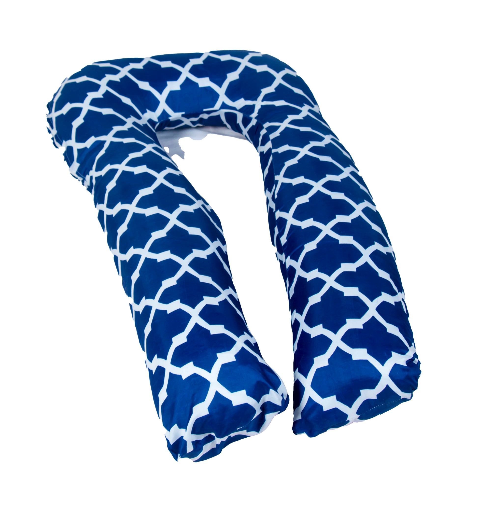 SIROKI BOND Micro Fibre Navy Blue Geomatric U-Shape Pregnancy Pillow with Cover