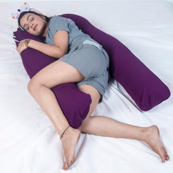 SIROKI BOND Micro Fibre Purple U- Shape Pregnancy Pillow with Cover