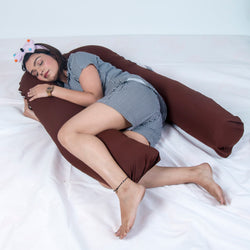 SIROKI BOND Micro Fibre Coffee U- Shape Pregnancy Pillow with Cover