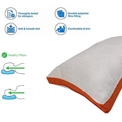 Siroki Bond Fiber Orange Side Border Sleeping Pillow