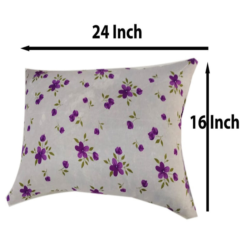 Siroki Bond Satin Purple Floral Printed Sleeping Pillow