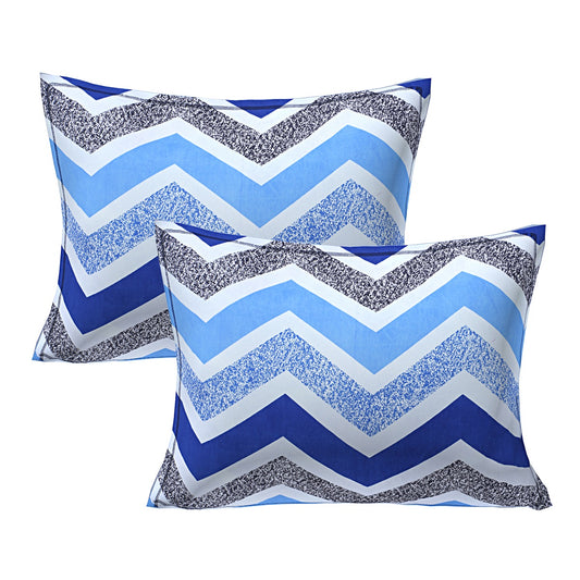 Siroki Bond Dark Blue Printed Pillow Cover (17*27)