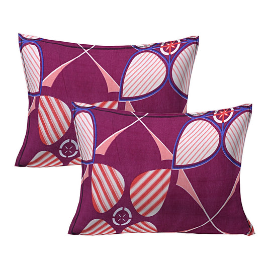 Siroki Bond Maroon Printed Pillow Cover (17*27)
