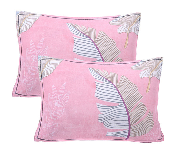 Siroki Bond Pink Printed Pillow Cover (17*27)